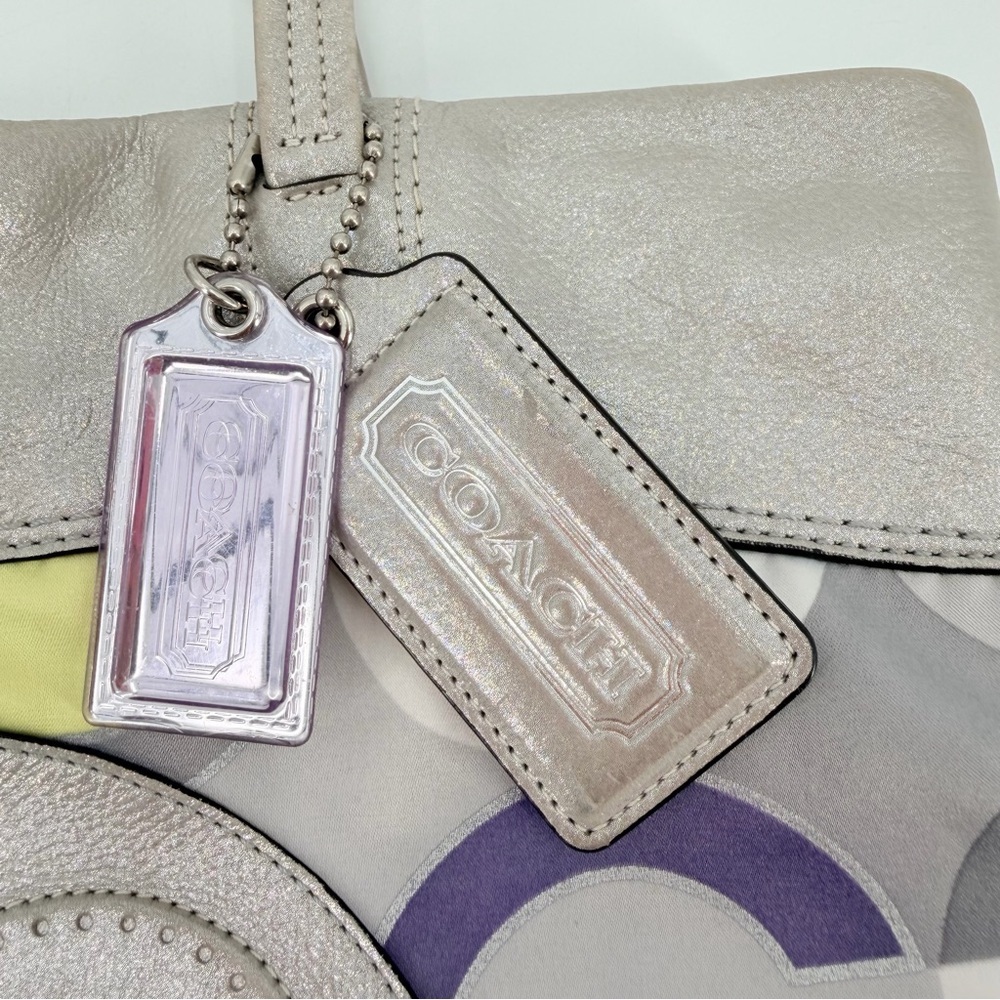 Coach Y2K OP Art Julia Tote Shoulder Bag FLAWS - Picture 2 of 13